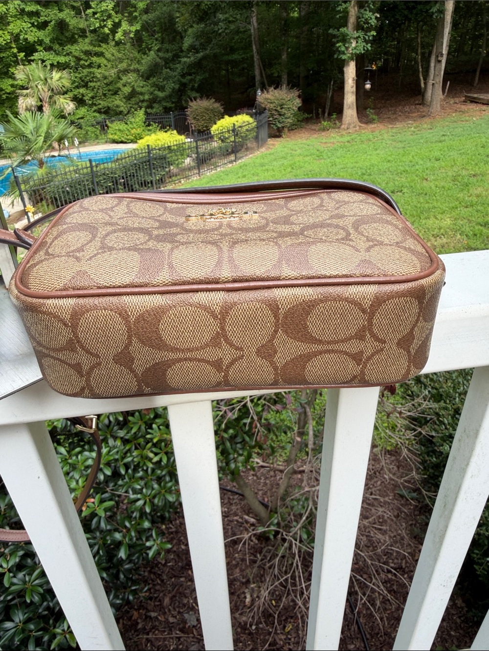 Coach Mini Jamie Camera Bag Tan Signature coated canvas with Brown Leather Trim - Picture 10 of 17